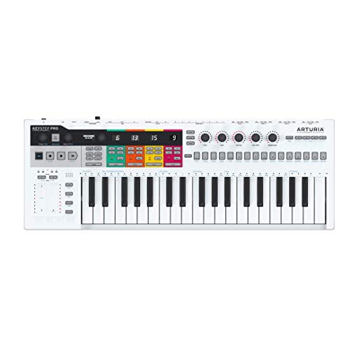 Arturia - Keystep Pro - All-in-One Performance MIDI Controller, Sequencer and Arpeggiator - 4 Polyphonic Sequencer Tracks, 24-Part Drum Sequencer, MIDI & CV Connectivity, 37-Note Slim Keybed Arturia - Keystep Pro - All-in-One Performance MIDI Controller, Sequencer and Arpeggiator - 4 Polyphonic Sequencer Tracks, 24-Part Drum Sequencer, MIDI & CV Connectivity, 37-Note Slim Keybed